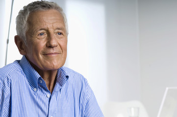 Reflective senior man