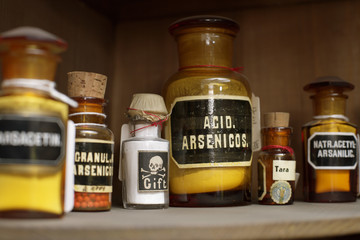 View inside a poison cabinet