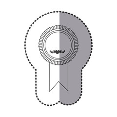 contour round emblem with ribbon icon, vector illustraction design