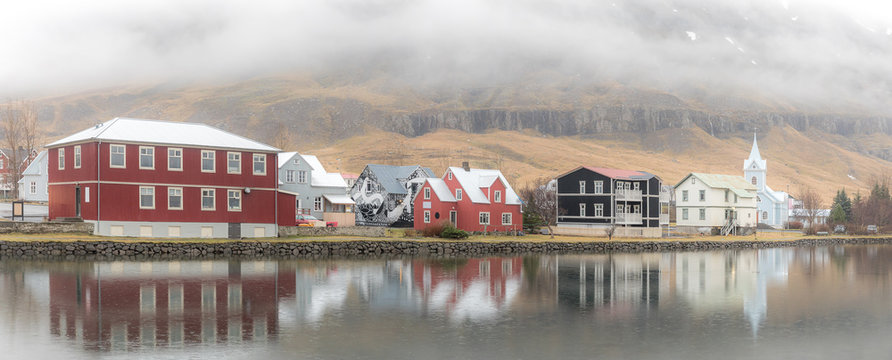 Seydisfjordur cityscape Iceland