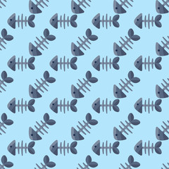 Fish bone vector illustration icon seamless pattern skeleton icon fishing skull isolated nature symbol spine design food shape recycle concept eco