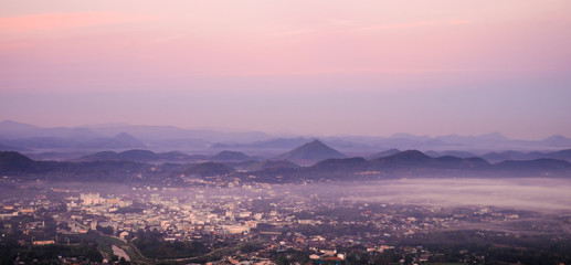 Cityscape from top mountain at Phu Bo Bit, Loei, Thailand