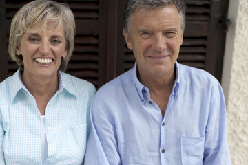 Married couple on a terrace, close-up