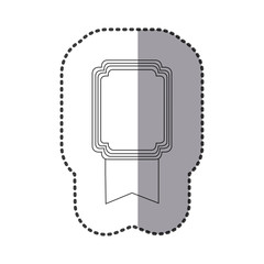 contour square emblem with ribbon icon, vector illustraction design