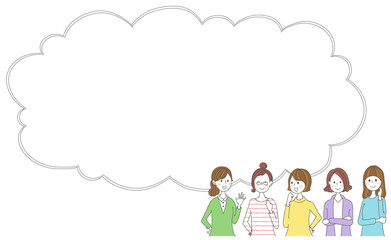 女性グループのイラスト