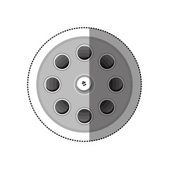 silhouette sticker of cinematography tape vector illustration