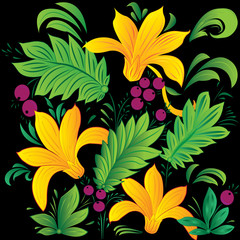 Cute flower decoration vector illustration design. For wallpaper, tiles, fabrics and designs