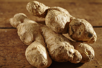Fresh, whole ginger root, a key ingredient in many cuisines