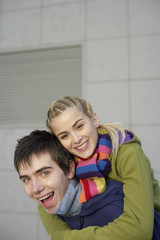 Smiling young couple portrait