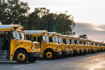 Parked Row of School Buses © Tu Olles