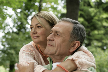 Fototapeta premium Mature couple embracing each other