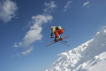 Naklejka na ściany i meble A jumping Skier 