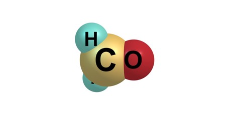 Formaldehyde molecular structure isolated on white