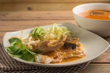 Fermented Rice Flour Noodles or Thai name is 