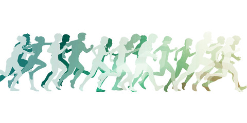 Group of People Running