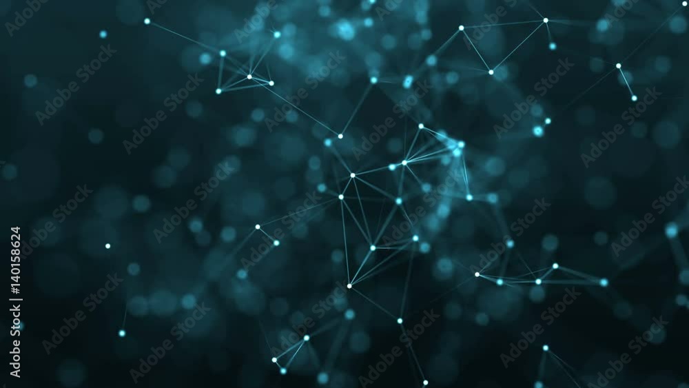 Fototapete 4k abstract loop color geometrical background with lines and dots