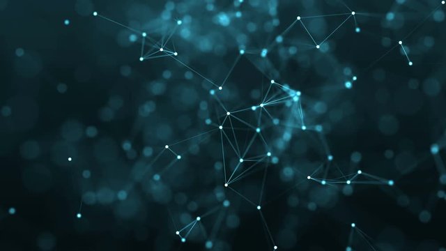 4k abstract loop color geometrical background with lines and dots