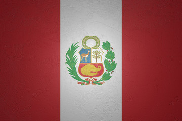 Obraz premium Flag of Peru on stone background, 3d illustration