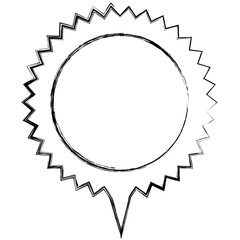 monochrome sketch of circular speech with sawtooth contour and tail vector illustration