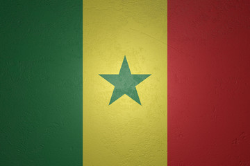 Flag of Senegal on stone background, 3d illustration
