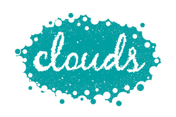 White clouds text background, vector eps 10