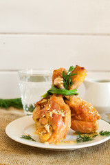 chicken drumsticks, selective focus