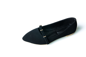 Black shoes on white background