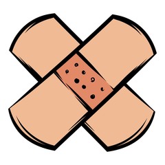 Medical plaster icon cartoon