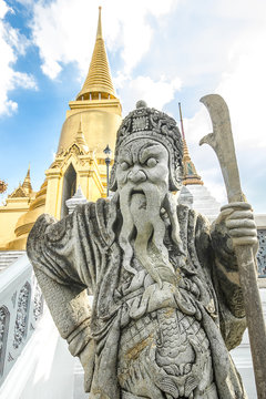 Giant guard Wat Phra Kaew Grand Palace Bangkok.