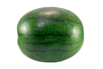 Single sweet watermelon isolated on white background