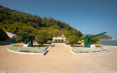 Beihai Military Tunnel Entrance Guns on Nangan Island in Matsu, Taiwan
