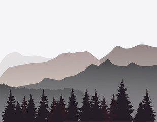 Obraz premium vector mountain background