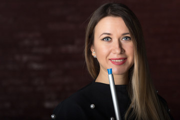 Fototapeta premium Young, beautiful girl smokes a hookah