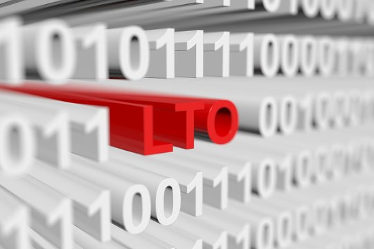 lto as a binary code with blurred background 3D illustration