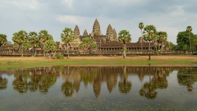 Angkor Wat temple landscape in Siem Reap, Cambodia, timelapse 4k
