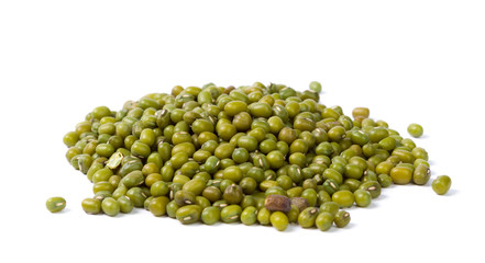 Mung beans isolated on white background