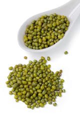 Mung beans isolated on white background