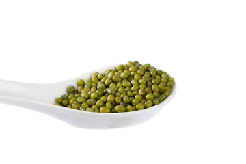 Mung beans isolated on white background