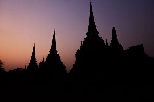 Ancient palace in Ayutthaya of Thailand