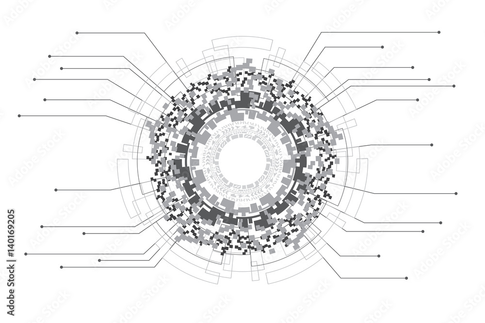 Fototapete infographic template design of futuristic digital graphic and data technology concept.