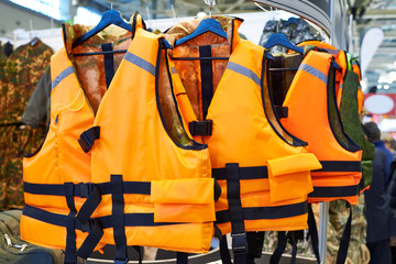 Personal flotation device as life jacket in store