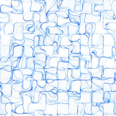 Abstract blue ripples on white background. Psychedelic fractal texture. Digital art. 3D rendering.