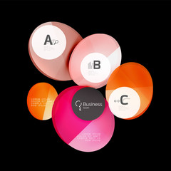 Glossy glass circle banner design template