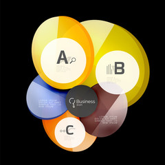 Glossy glass circle banner design template