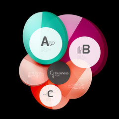 Glass color circles - infographic elements on black