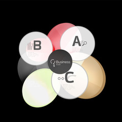 Glass color circles - infographic elements on black