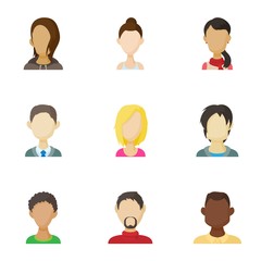 Avatar of different people icons set