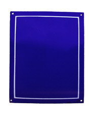 Altes blaues emaillierte Blechschild