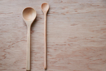 Spoon wooden on table background