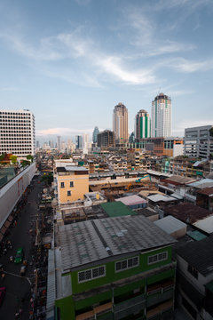 Downtown Bangkok Skyline and Cityscape from Pratunam District